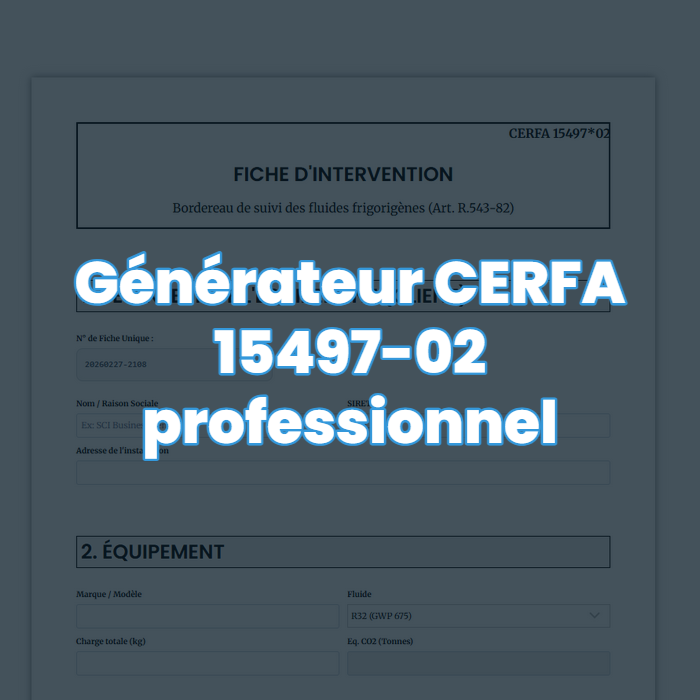 Générateur CERFA 15497-02 - Professionnel